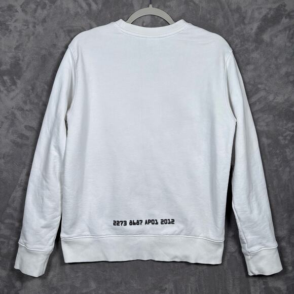 AAPE Universe Crewneck Sweater White Red Logo Size M - Picture 3 of 13